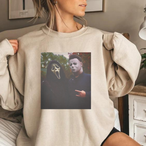 Michael Myers Ghost Face Halloween Sweatshirt - Image 3