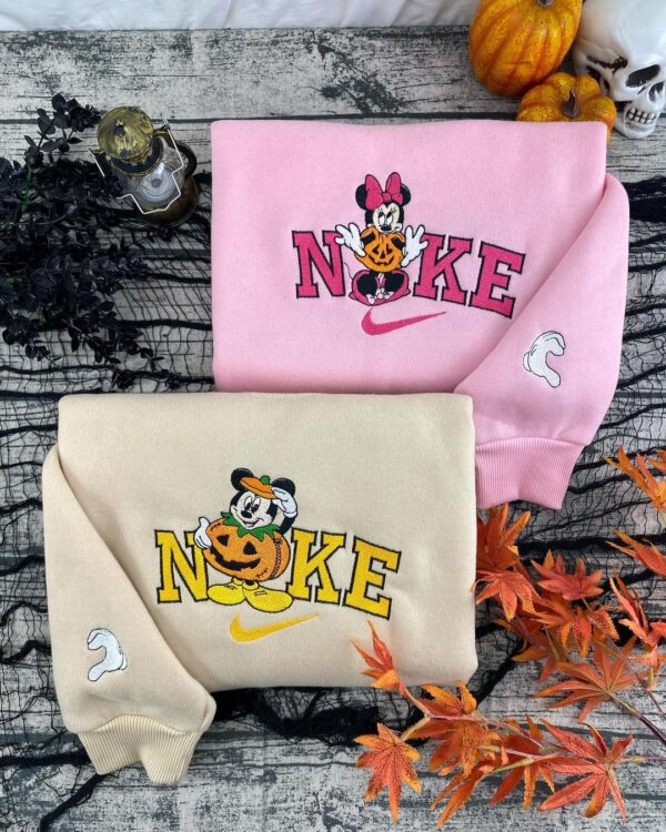 Embroidered Mickey Minnie Pumpkin Sweatshirt