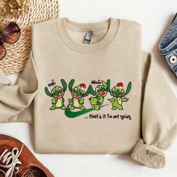 Embroidered Xmas Stitch Grinch Sweatshirt