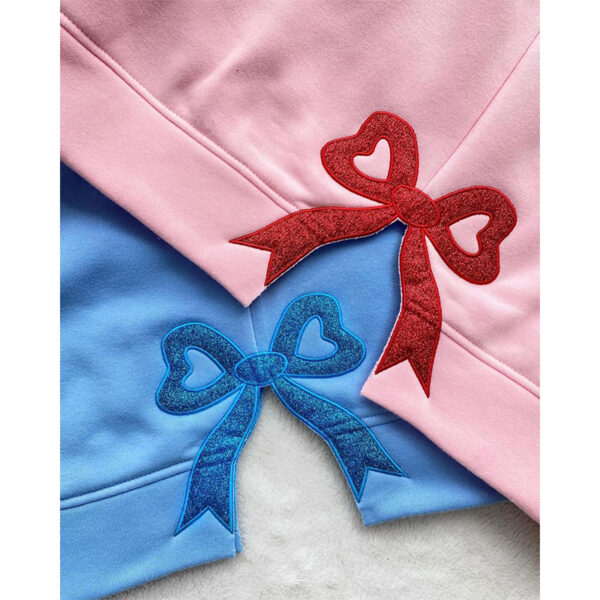 Side Bow Stitch Angel Embroidered Sweatshirt - Image 2