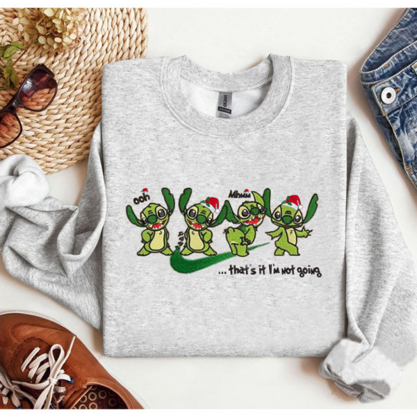 Embroidered Xmas Stitch Grinch Sweatshirt - Image 2