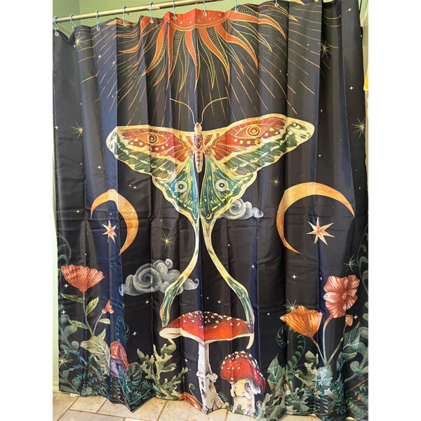 Moth Mushroom Shower Curtain