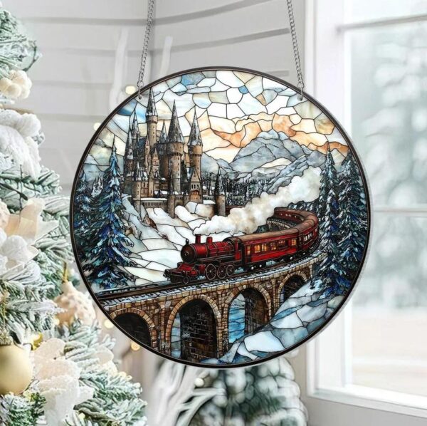 Hogwarts Train Winter Suncatcher Ornament