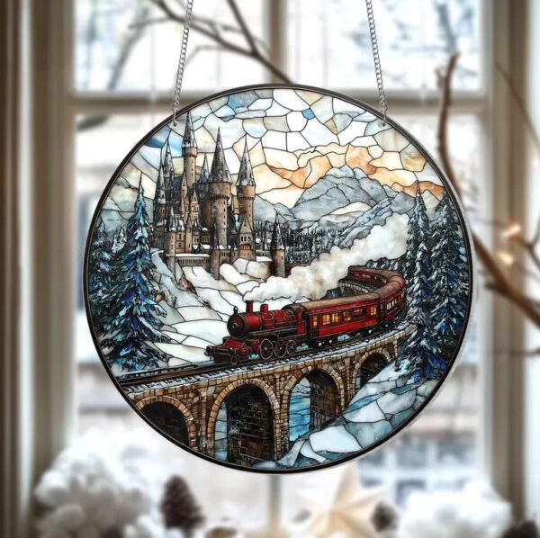 Hogwarts Train Winter Suncatcher Ornament - Image 2