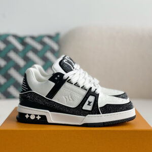 LV Trainer Sneakers Bling Black